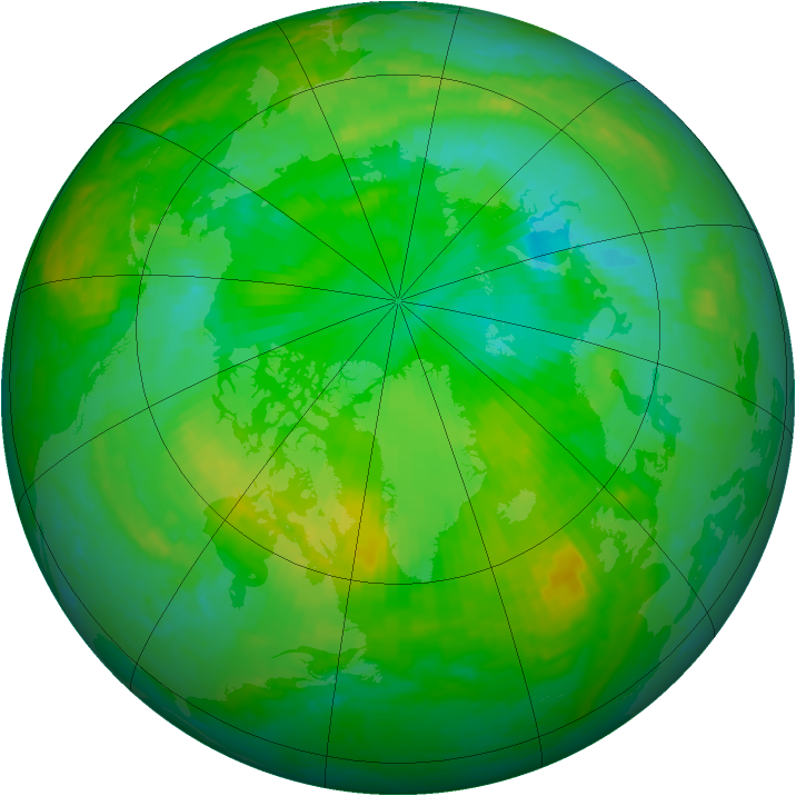Arctic ozone map for 21 July 2004
